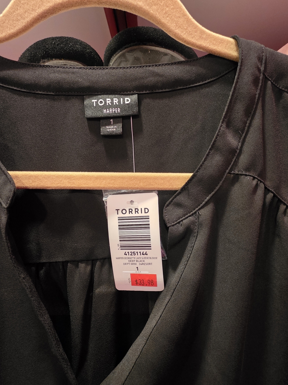 torrid Black V-Neck Harper Blouse